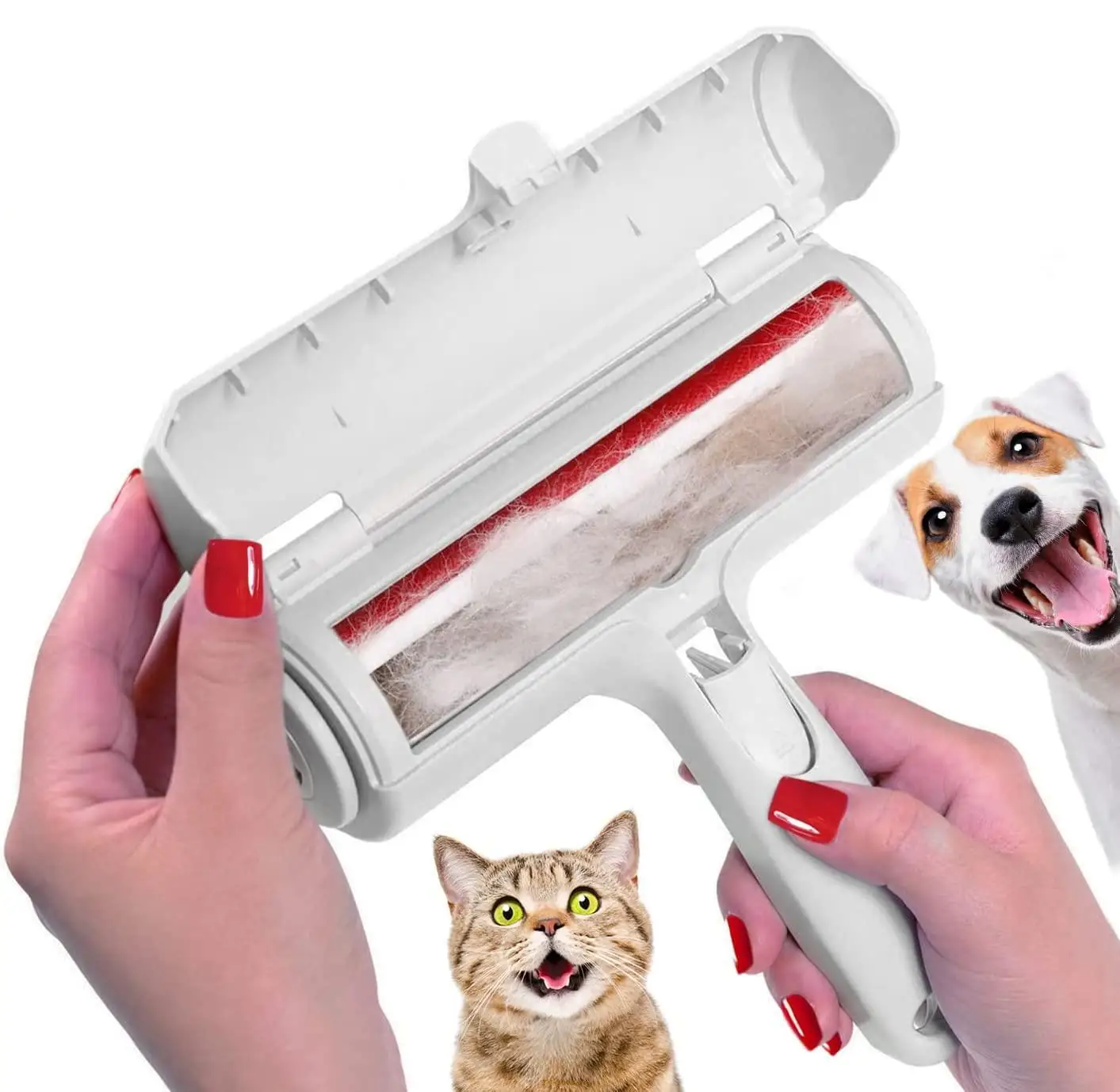 Pet Hair Remover Roller – Dog & Cat Fur Remover with Self-Cleaning Base – Efficient Animal Hair Removal Tool – Perfect for Furni