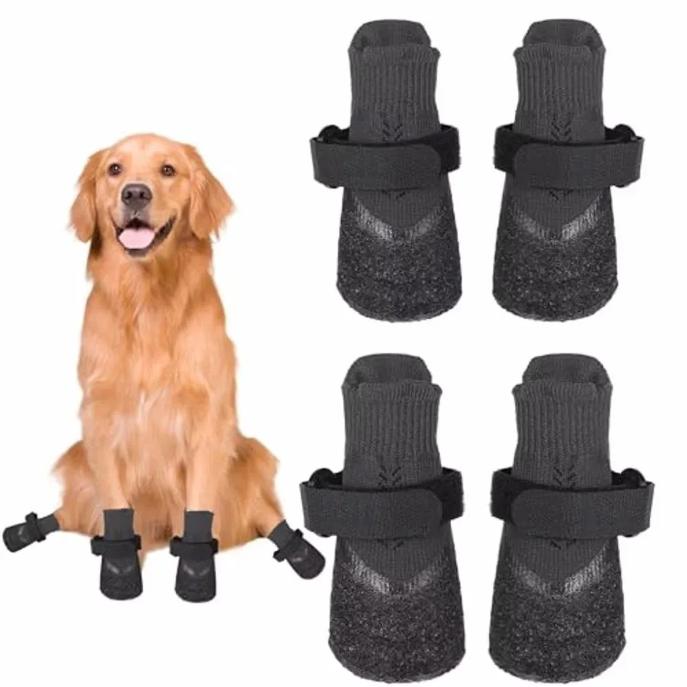 4pcs Pet Supplies Waterproof Pet Socks Shoes Breathable Non-slip Dog Shoes Anti-dirty Dog Paw Protector Outdoor