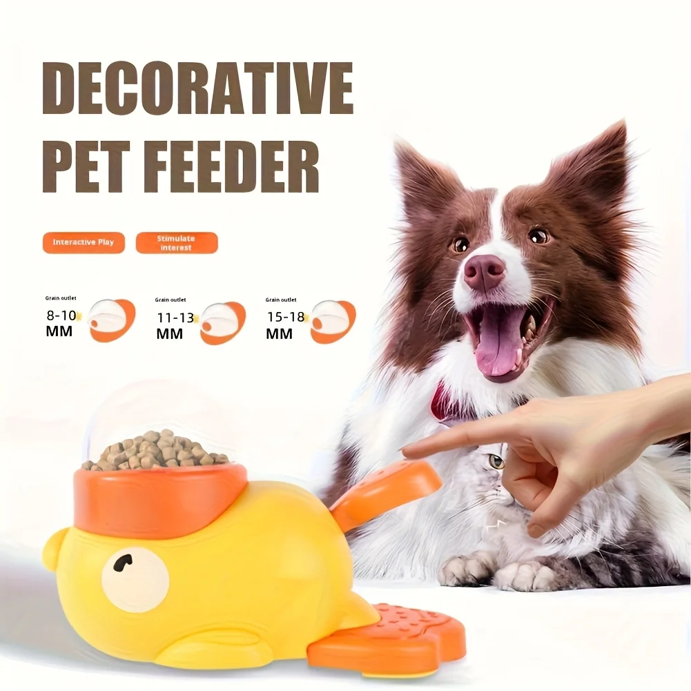 Pet slow food bowl, duck dog snack dispenser, slow anti-swallowing dog food feeder interactive feeder for small and medium pets