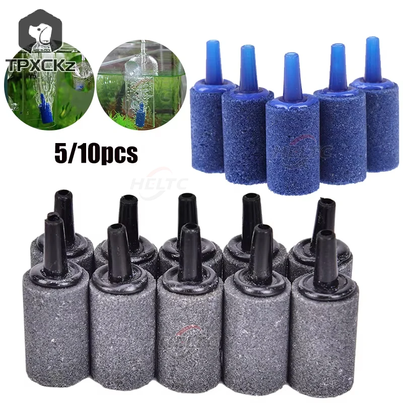 5/10Pcs Aquarium Cylinder Shape Air Stone Mineral Bubbles Release Fish Tank Punp Airstone Aeration Aerator Accessories